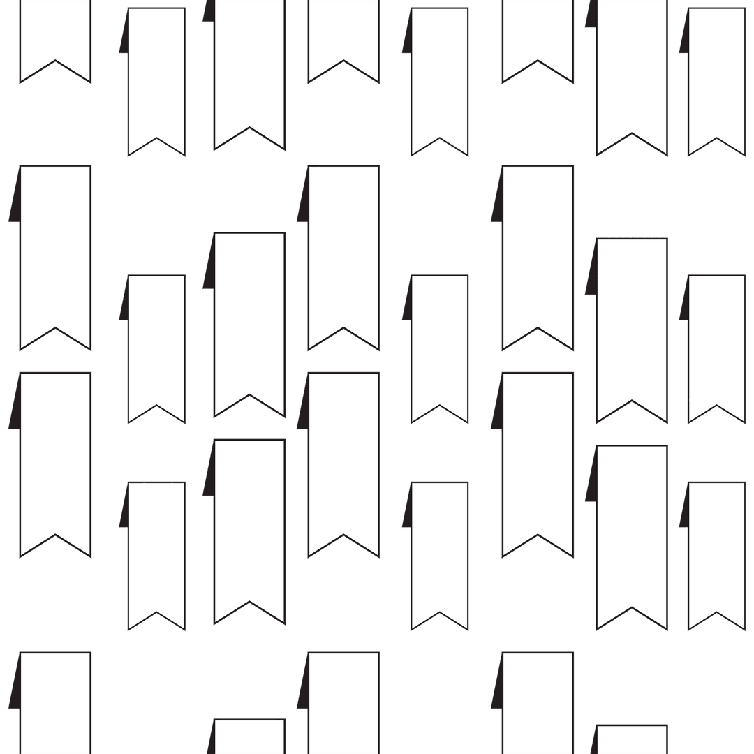 Repeating White Ribbon Banners on Transparent Background