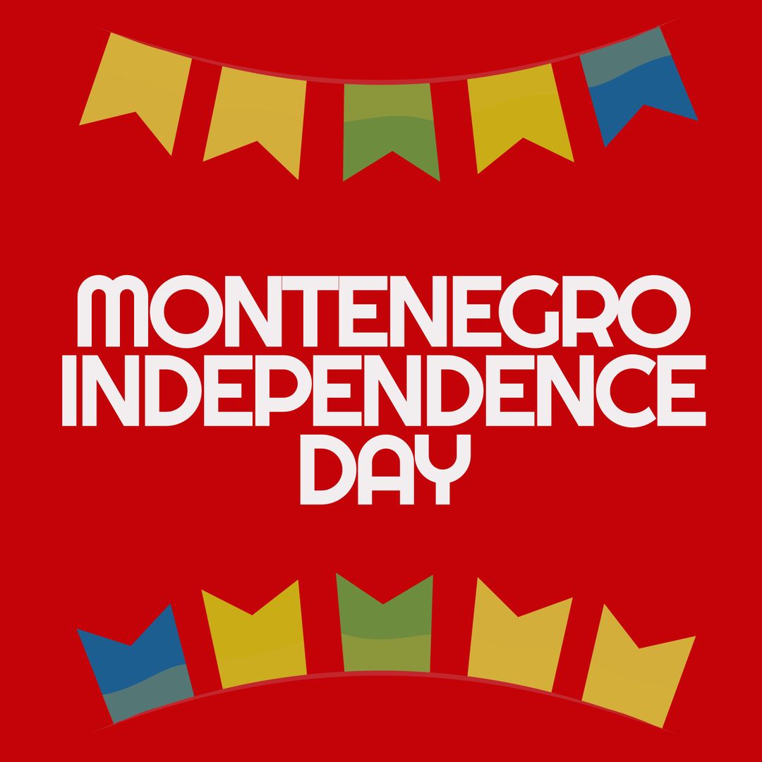 Montenegro Independence Day Card with Colorful Bunting