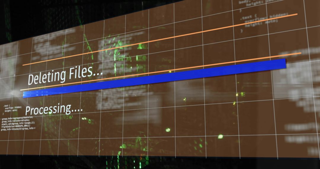 Digital Interface Showing File Deletion Over Networking Room