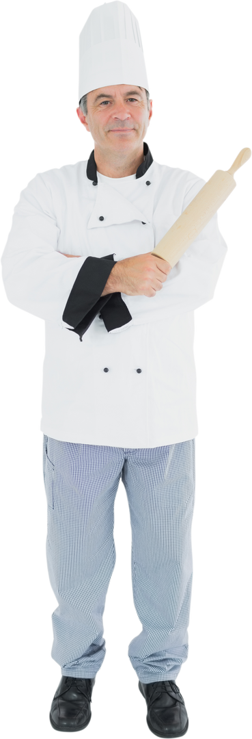 Smiling Chef Holding Rolling Pin Transparent Background - Download Free Stock Images Pikwizard.com