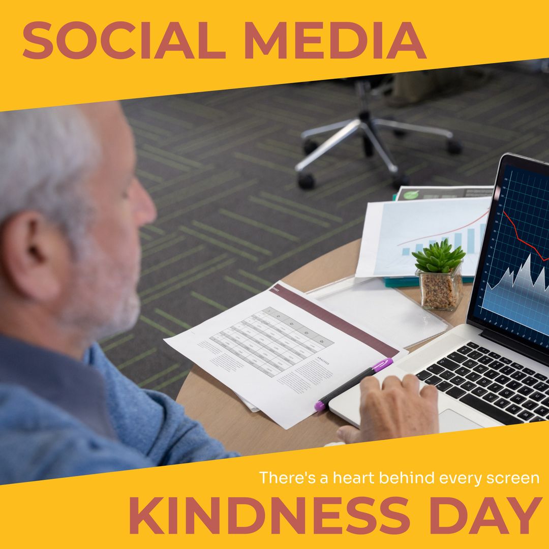 Senior Businessman Engages Social Media Kindness Initiative
