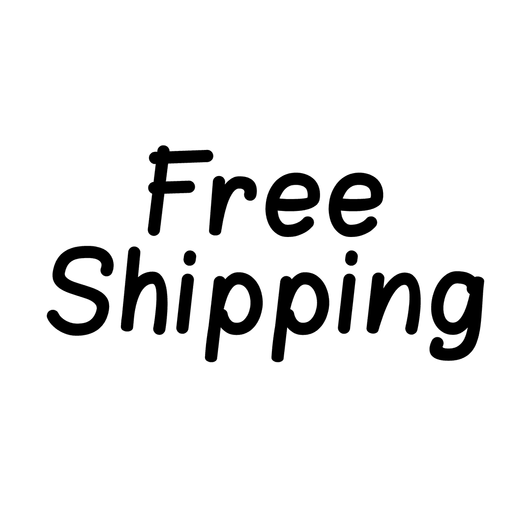 Free Shipping Text on Transparent Background for Brand Promotions