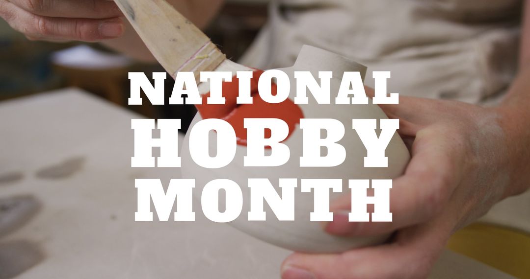 Celebrating National Hobby Month: Woman Painting Pottery - Free Images, Stock Photos and Pictures on Pikwizard.com