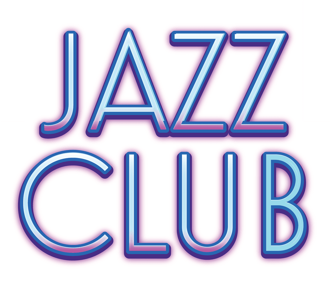 Stylish Jazz Club Text Transparent Background Vector Design