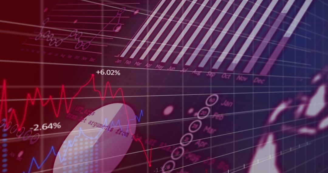 Abstract Financial Data and Digital Interface Display