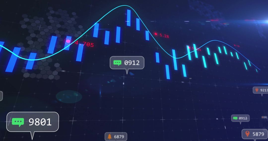 Futuristic Financial Dashboard Displaying Interactive Data Graph