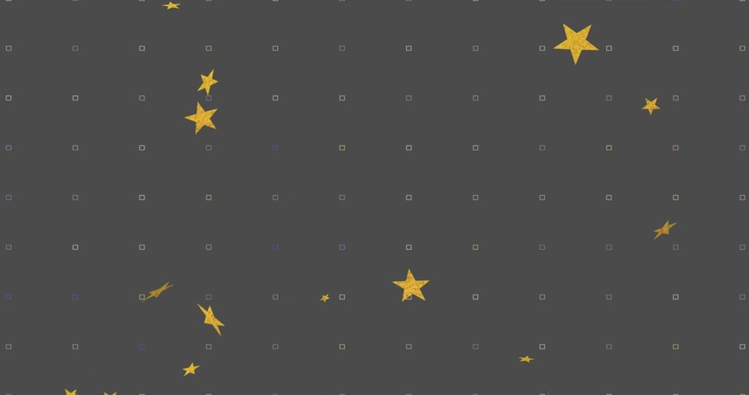 Abstract Digital Design with Golden Stars on Dark Gray Background