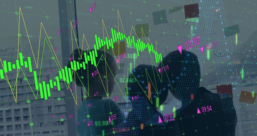 Students Collaborating on Financial Charts and Data Analysis