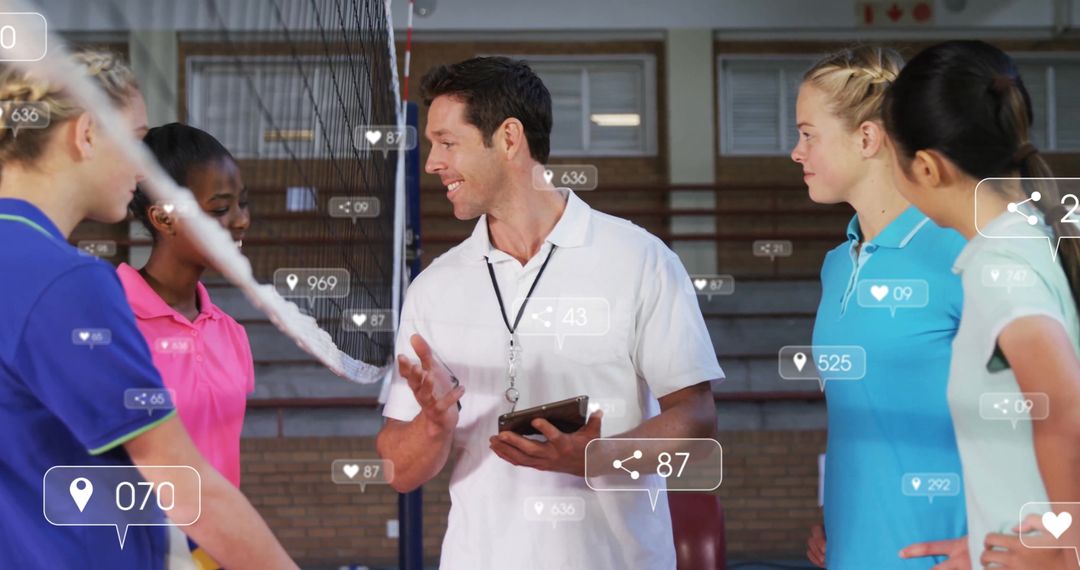 Coach Motivating Young Team with Digital Feedback Mechanisms