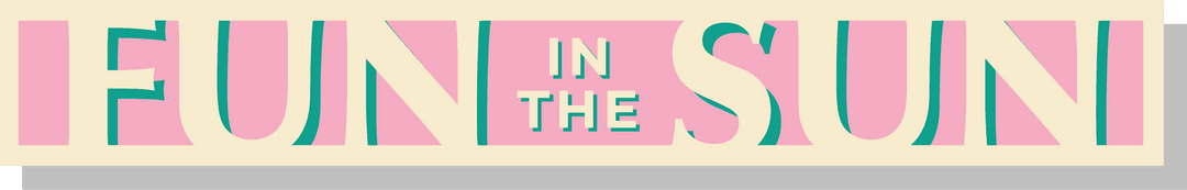 Pastel Pink and Cream Fun in the Sun Signage with Transparent Background