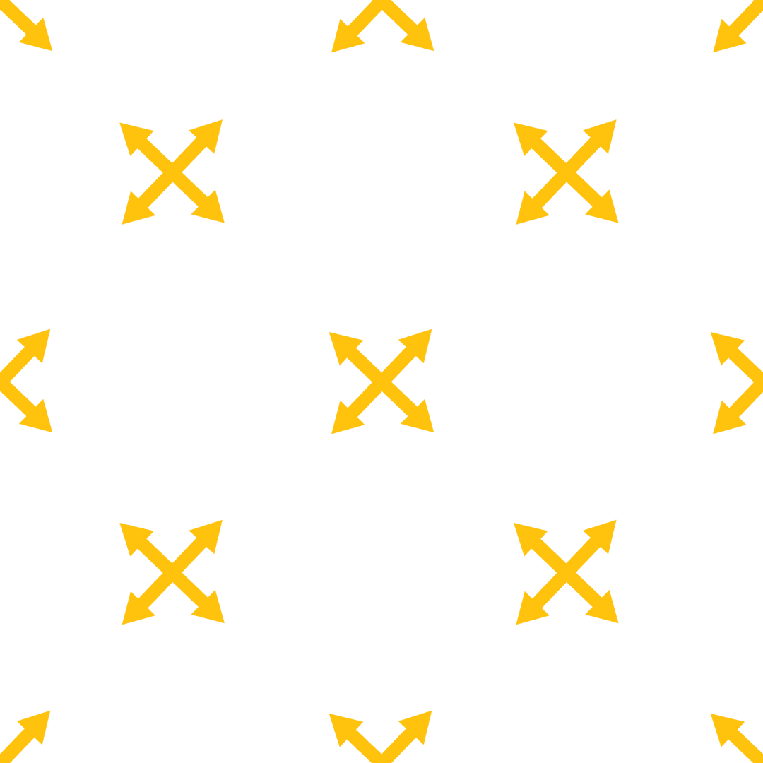 Yellow Crossed Arrows Pattern on Transparent Background