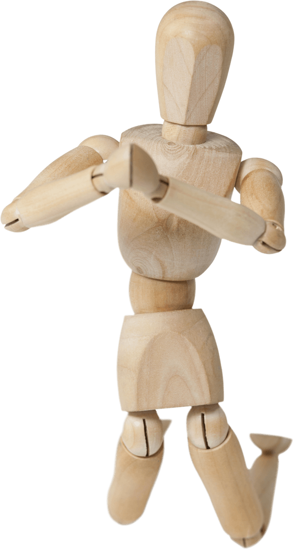 Transparent Wooden Figurine Kneeling and Joining Hands