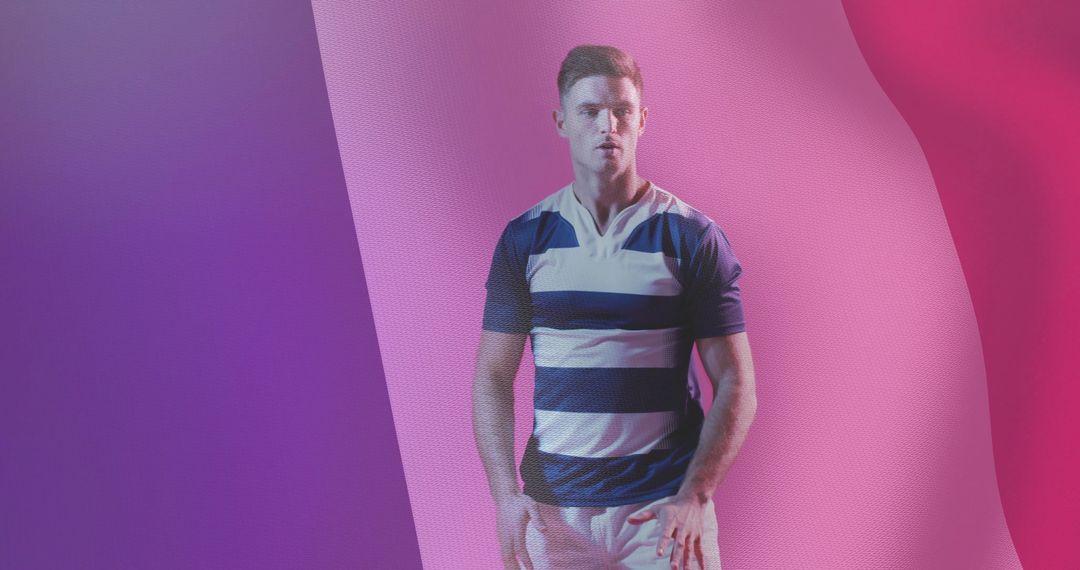 Rugby Player Intensity with Modern Color Overlay