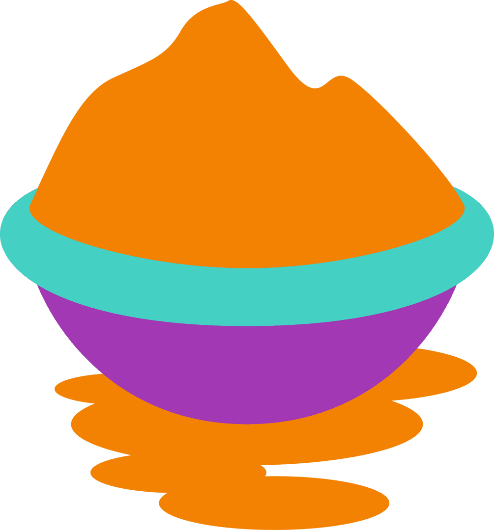 Colorful Geometric Abstract Composition on Transparent Background