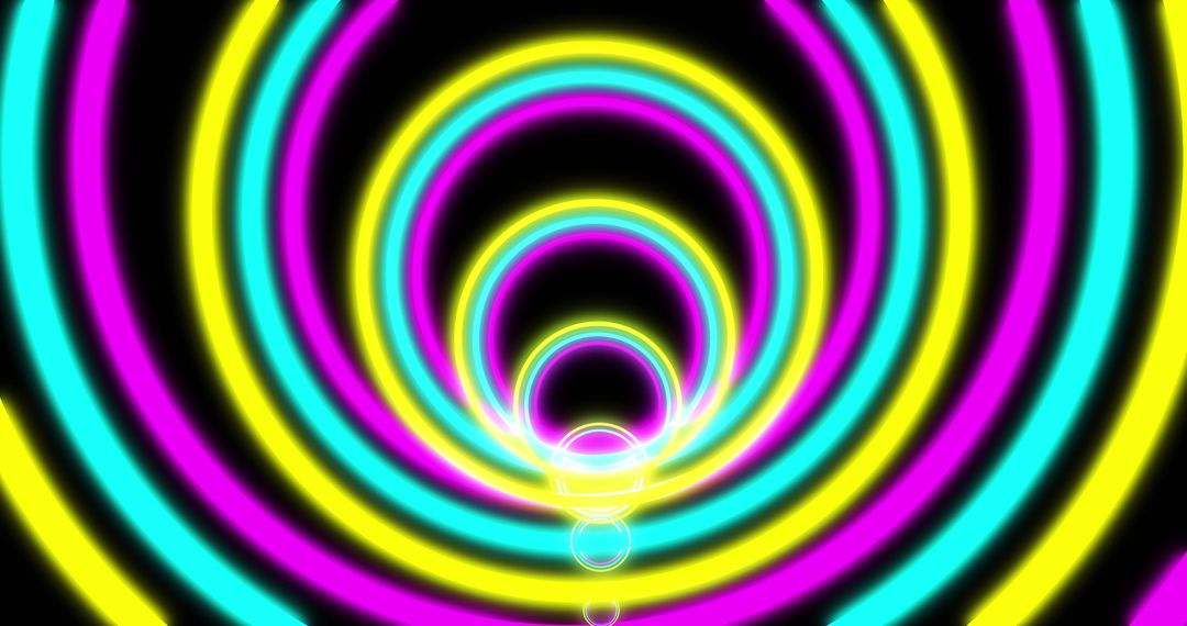 Neon Circles Creating Hypnotic Seamless Loop Animation