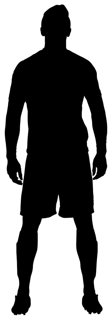 Transparent Silhouette of Dynamic Sportsman Posing