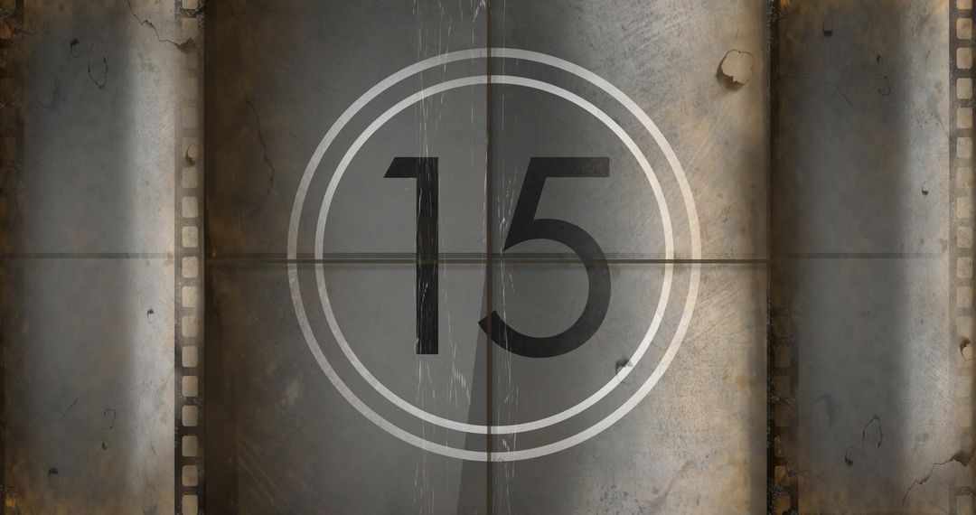 Vintage Film Countdown Timer with Grunge Effect - Free Images, Stock Photos and Pictures on Pikwizard.com