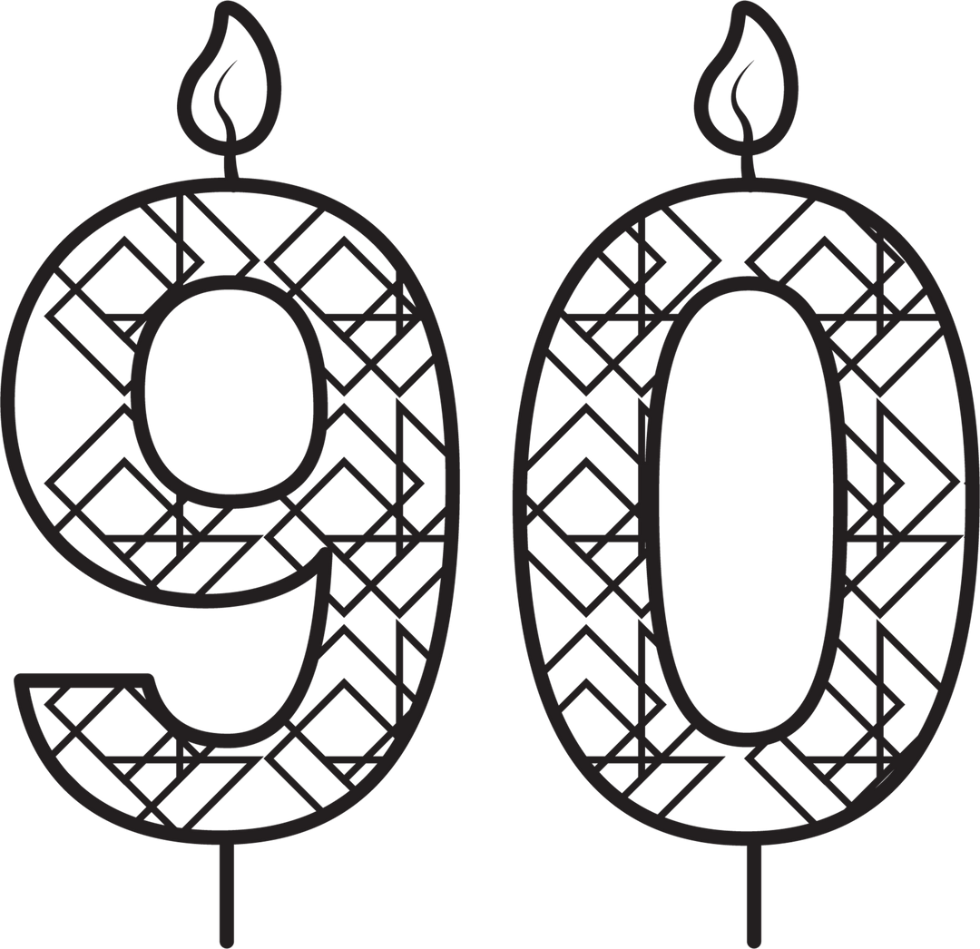 Decorative Number 90 Candles Illustration on Transparent Background - Download Free Stock Images Pikwizard.com