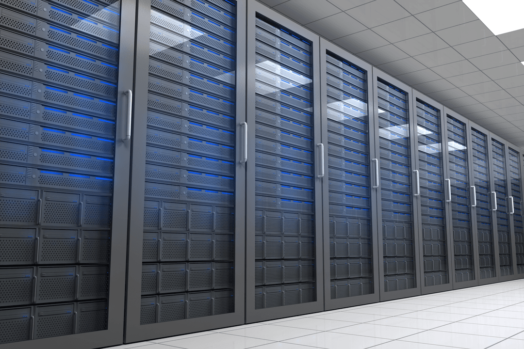 Illustration of Data Server Room on Transparent Background