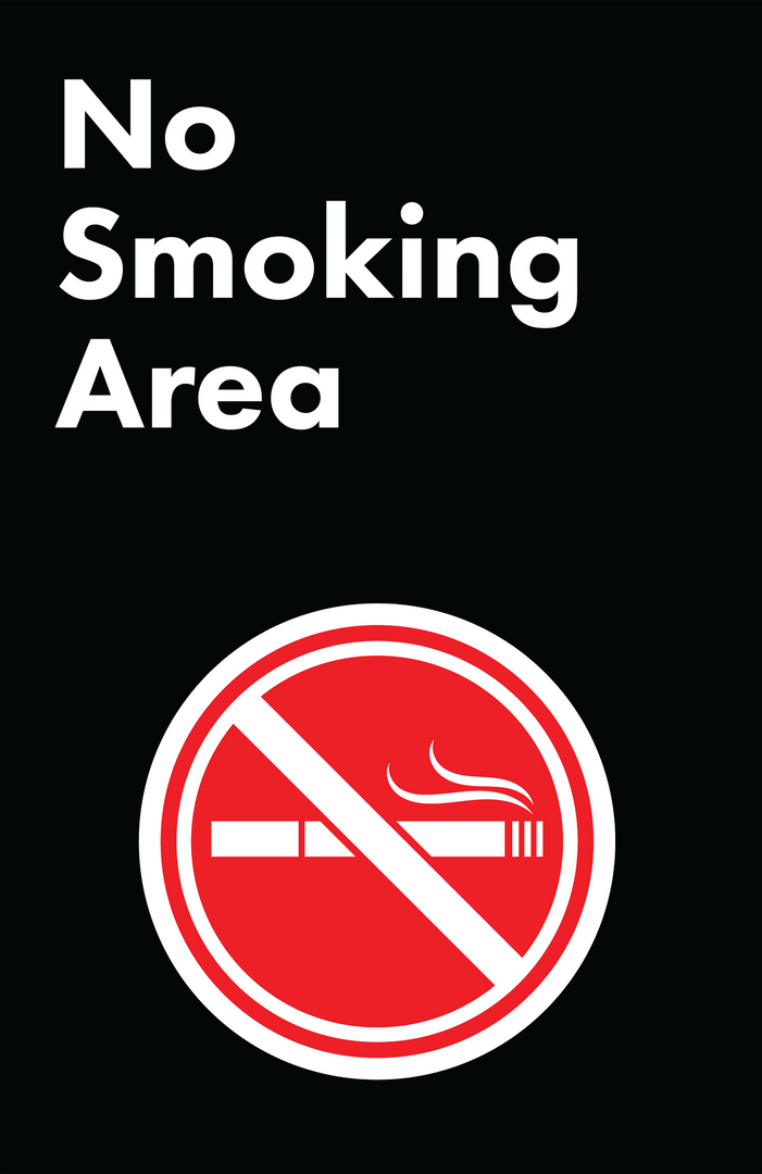 No Smoking Area Text Sign with Symbol on Transparent Background - Download Free Stock Images Pikwizard.com