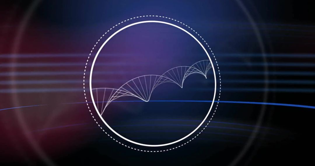 Futuristic DNA Strand Visualization on Digital Interface