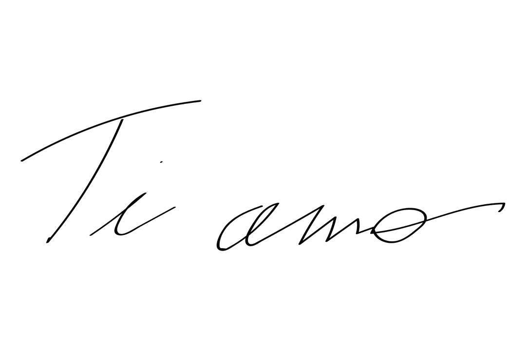 Elegant Handwritten Ti Amo Text with Transparent Background