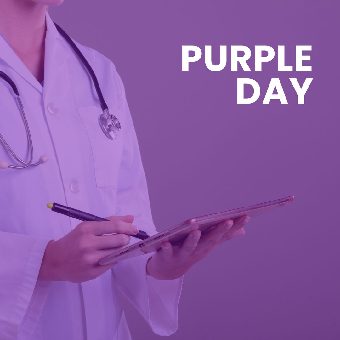 Purple Day Epilepsy Awareness Concept with Doctor - Download Free Stock Templates Pikwizard.com