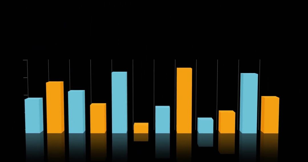 Dynamic Bar Chart on Black Background Reflecting Data Analysis