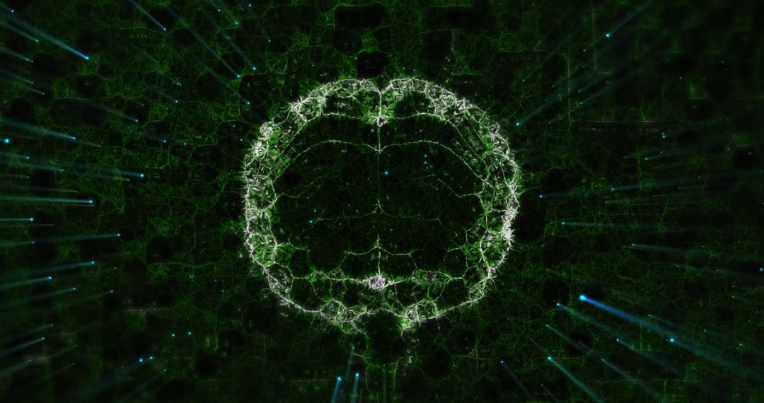 Digital 3D Brain with Futuristic Glowing Background
