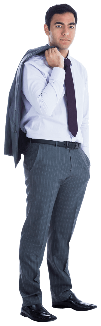 Transparent Businessman Posed Confidently with Suit