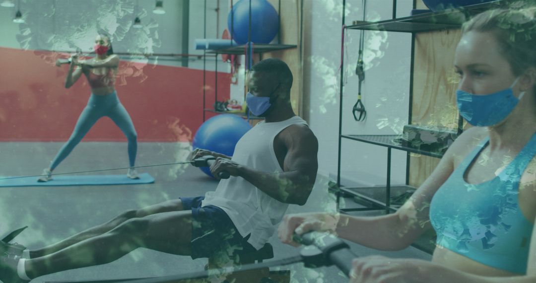Masked Fitness: Exercising in Gym with Floating Virus Overlay