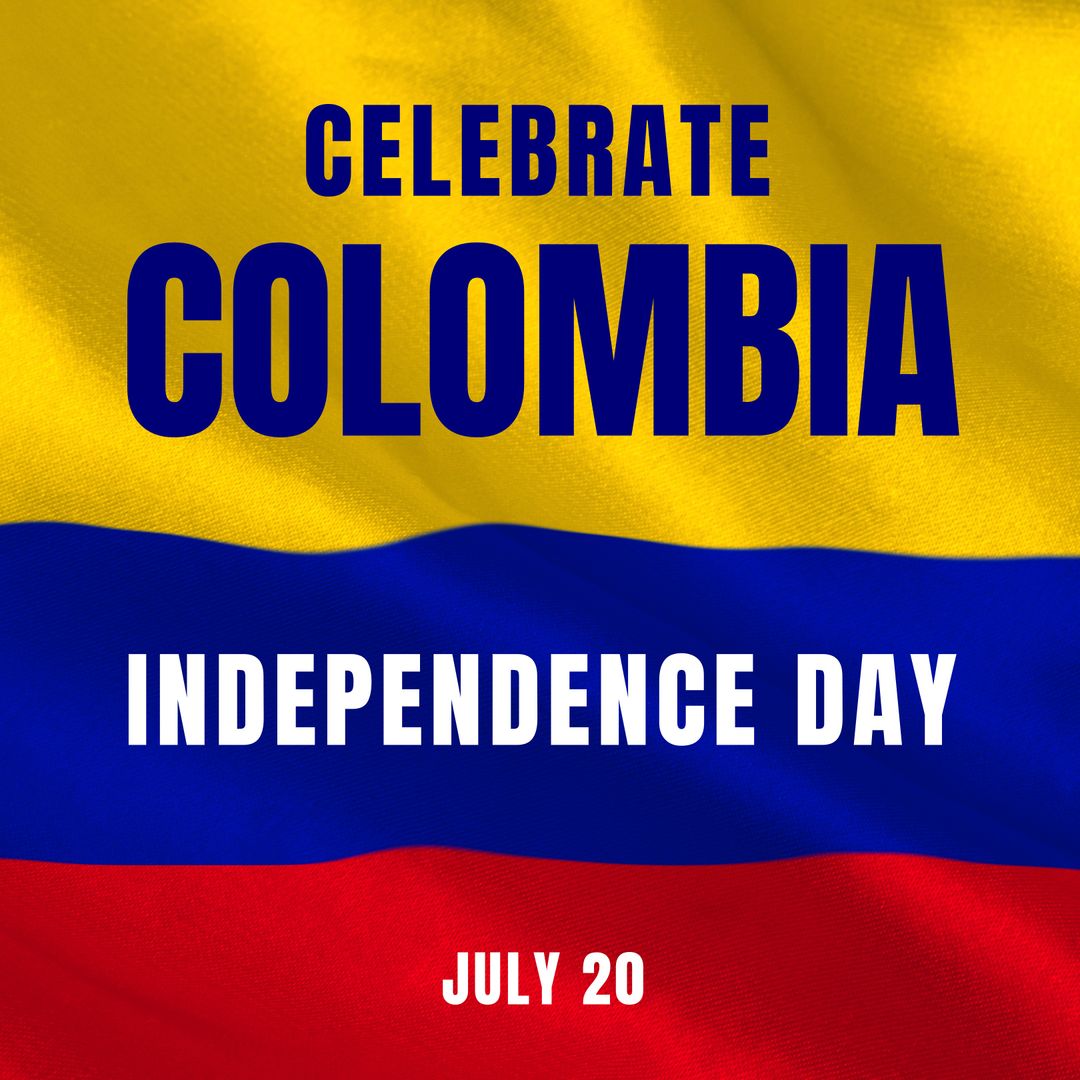 Colombia Independence Day Celebration with Flag Background