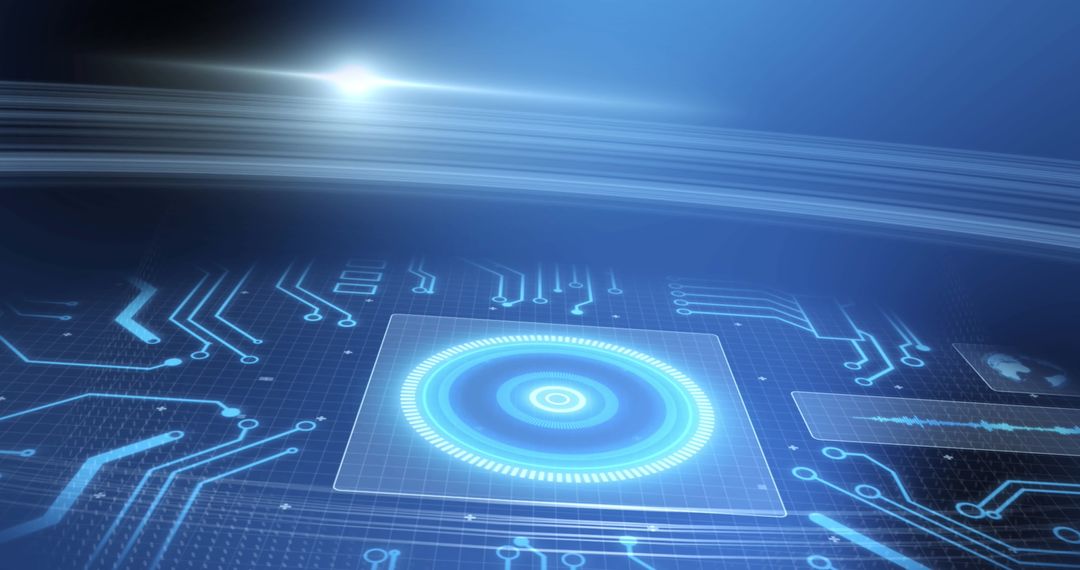 Futuristic Digital Interface with Global Computing Elements