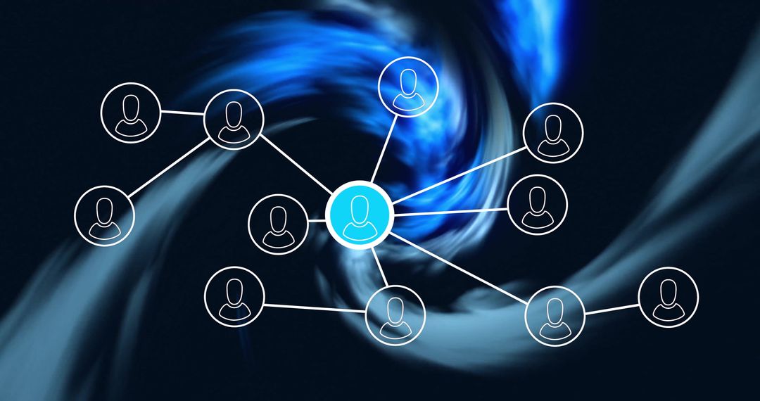 Social Media Network Connections on Abstract Blue Background