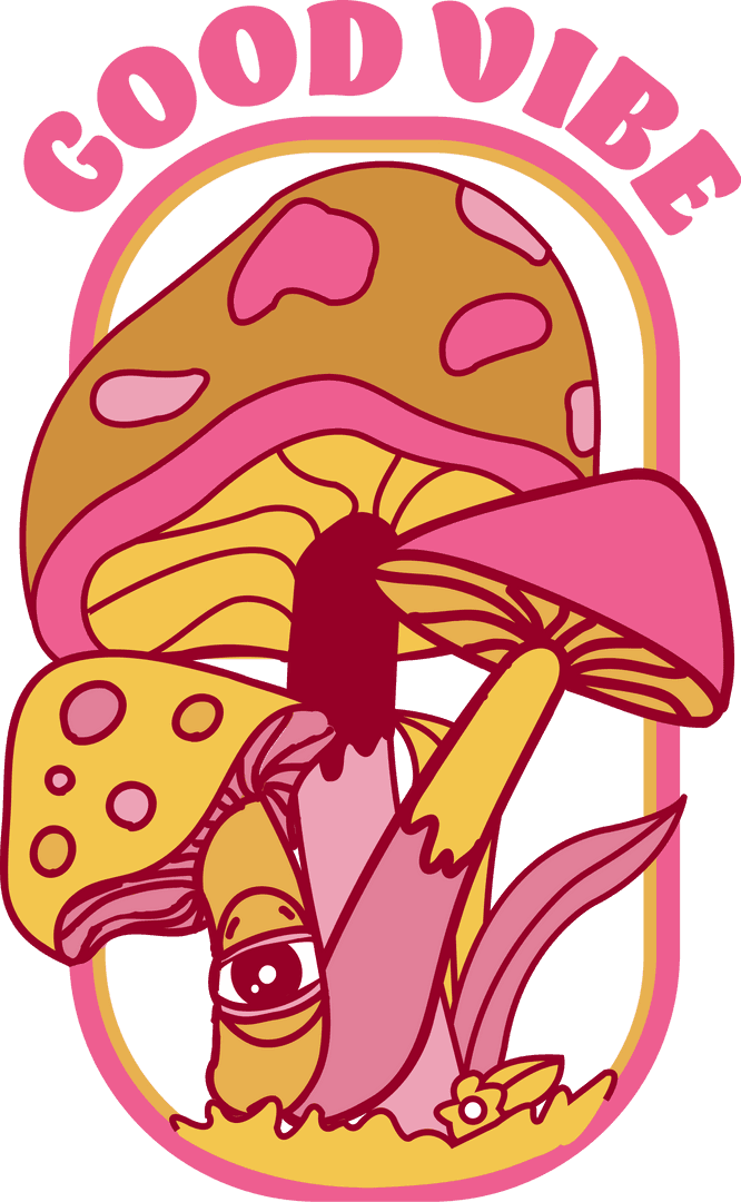 Whimsical Transparent Mushrooms in Vibrant Colorful Design