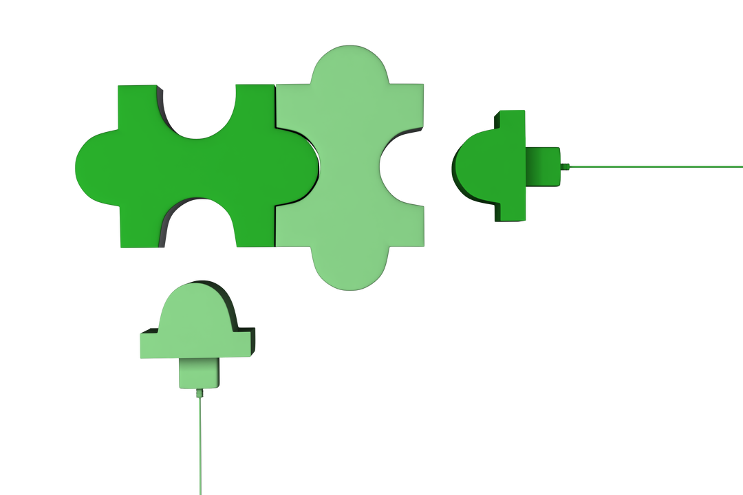 Transparent Green Puzzle Pieces on Isolated Background Illustrate Connection - Download Free Stock Images Pikwizard.com