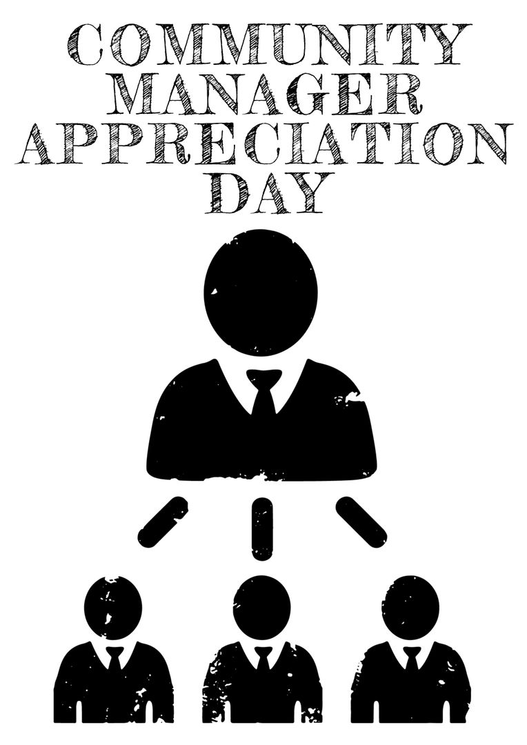 Composition of community manager appreciation day text with icons on white background - Free Images, Stock Photos and Pictures on Pikwizard.com