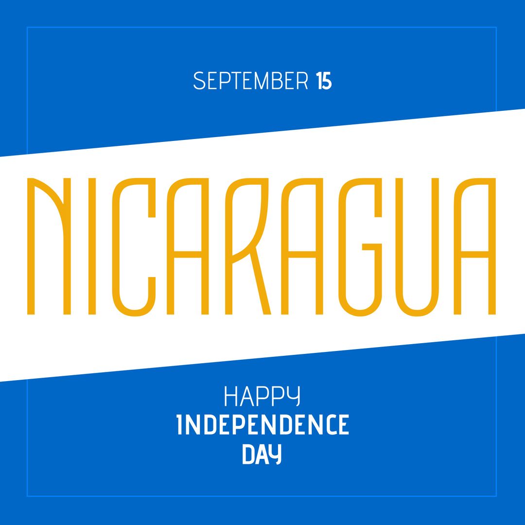 Nicaragua Independence Day Graphic with Bold Typography