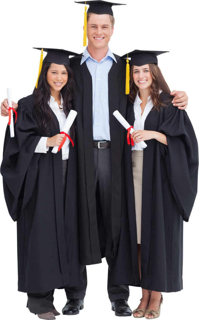 Transparent Graduating Students Smiling with Diplomas in Hand - Download Free Stock Images Pikwizard.com