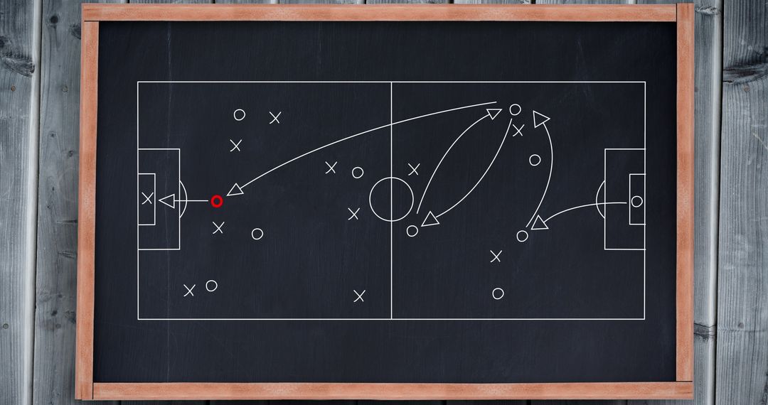 Football Tactics Diagram on Blackboard for Sports Strategy Concepts