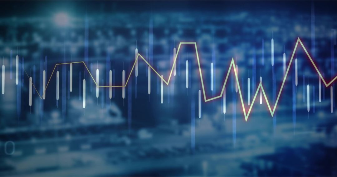 Futuristic Data Visualization Over Urban Skyline at Night
