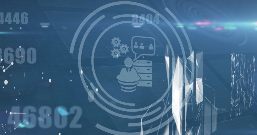Data Processing and Network Connections on Futuristic Display