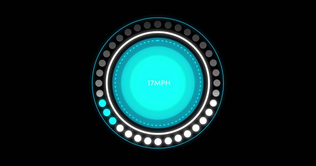 Digital Speedometer Interface Display on Black Background