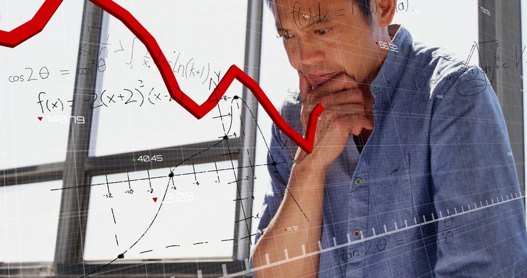 Innovative Architect Contemplating Financial and Mathematical Challenges