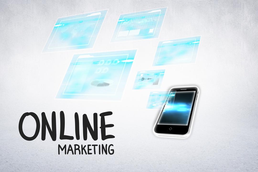 Online Marketing Concept with Smartphone and Digital Screens - Free Images, Stock Photos and Pictures on Pikwizard.com