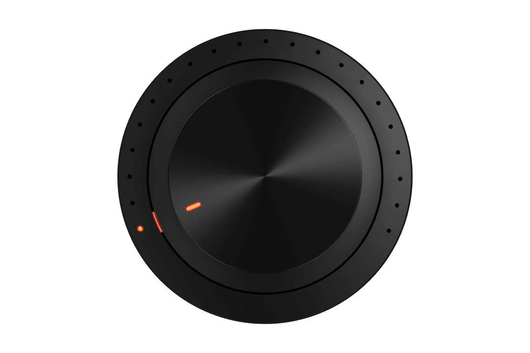 Black Digital Volume Knob on Transparent Background