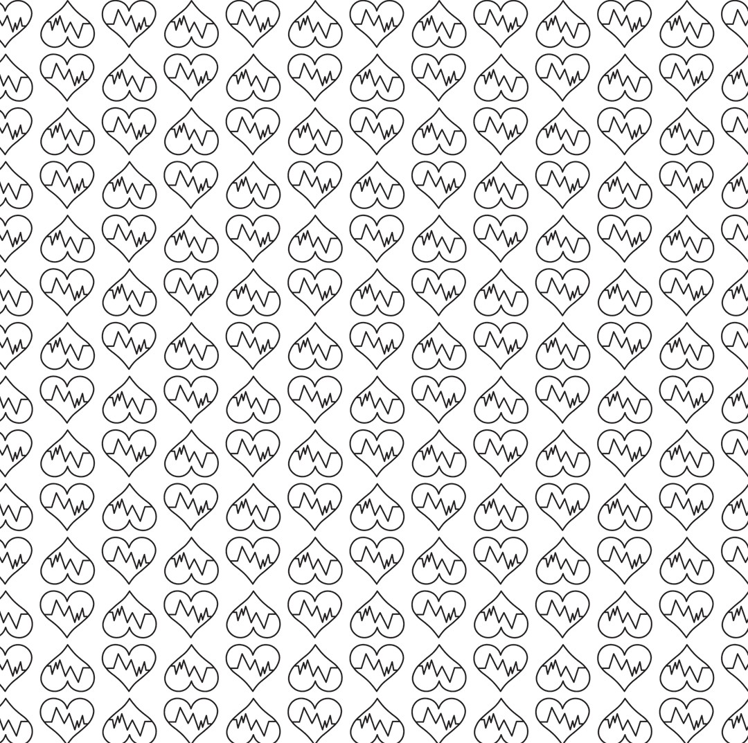 Seamless Black Heart Pattern on Transparent Background Vector