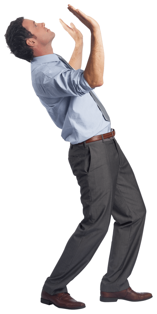 Man in Business Attire Posing Enthusiastically, Transparent Background