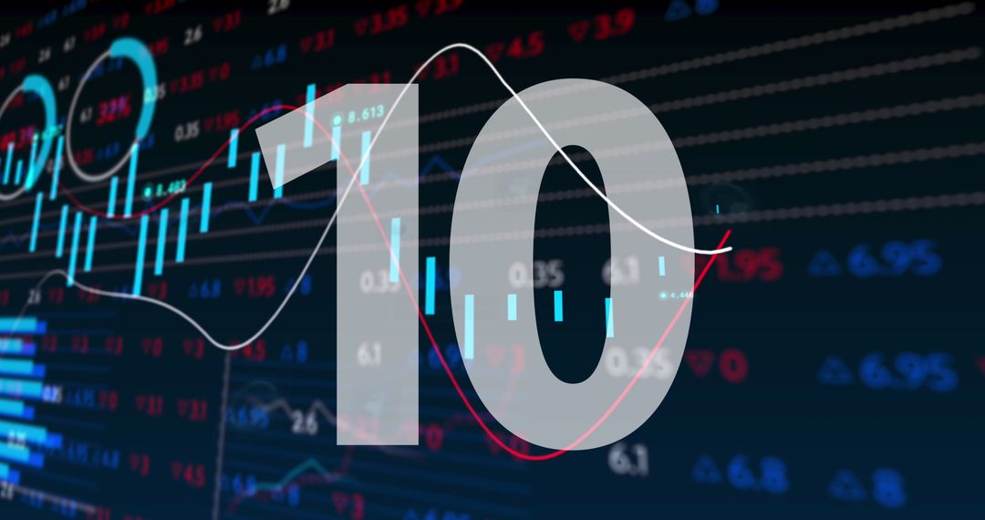 Countdown Against Stock Market Data Backdrop in Blue Digital Display