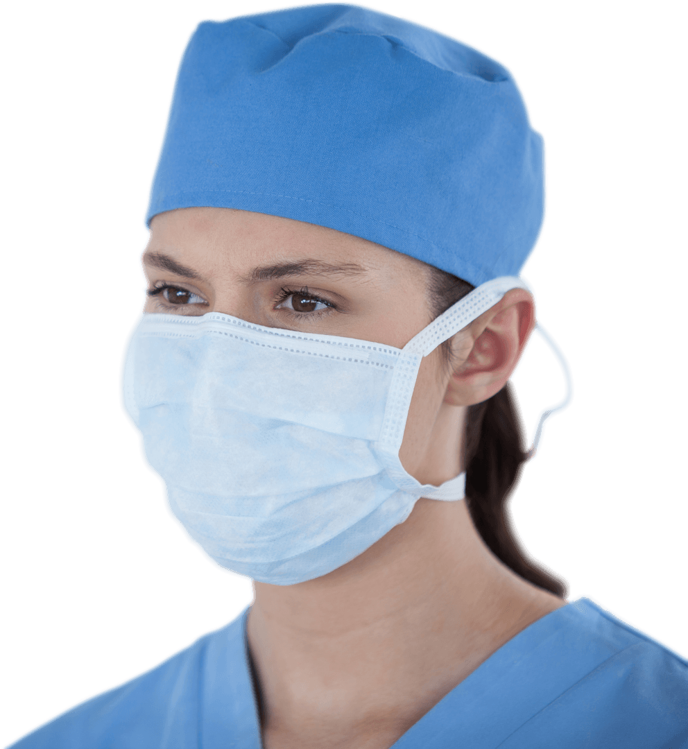 Focused Transparent Health Professional Portrait with Mask